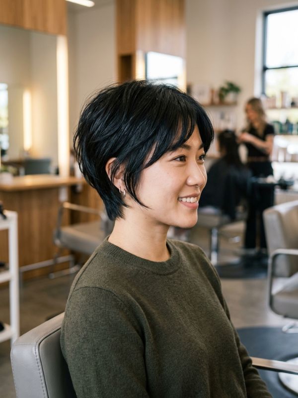 Layered Short Haircuts for Asian Hair Density