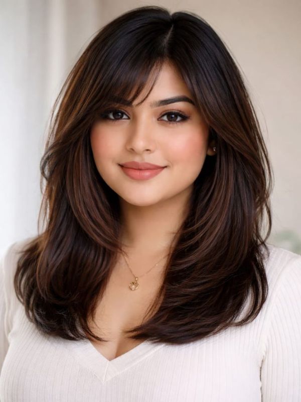 Slim Cheeks with Layers – Layered Haircuts Chubby Face