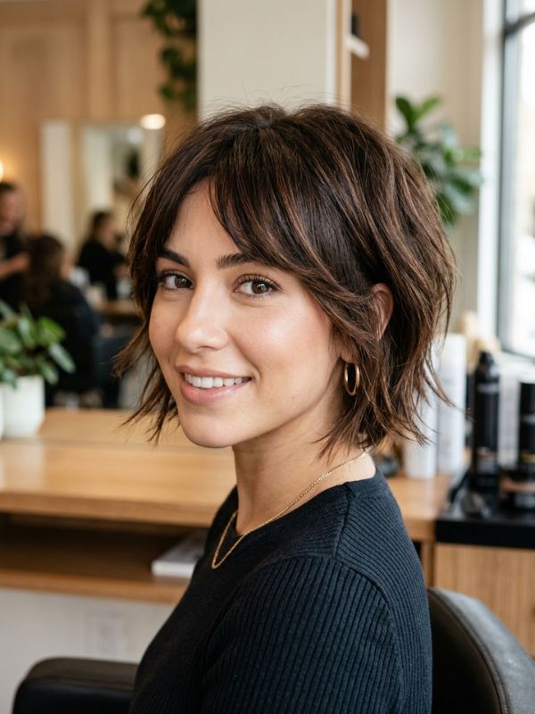 short Layered Razor Bob for Sharp Yet Soft Definition