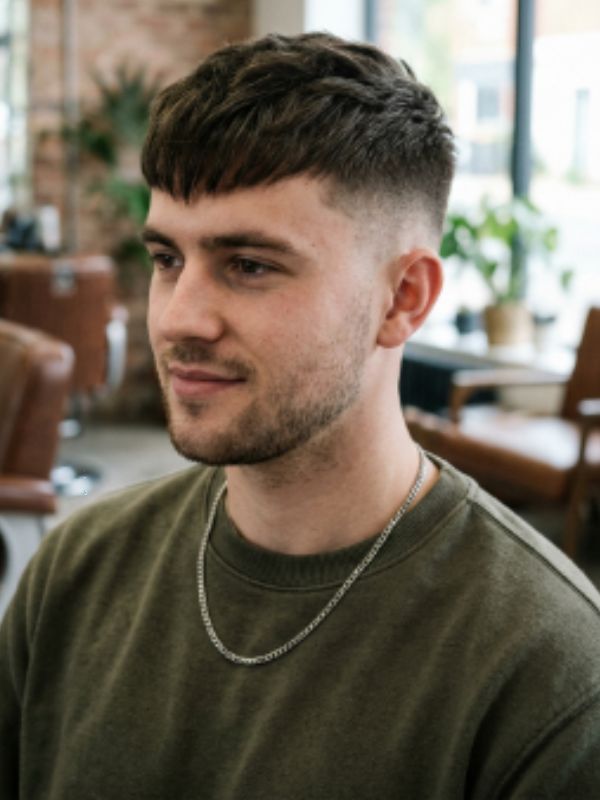 Brushed Forward Caesar with Short Sides