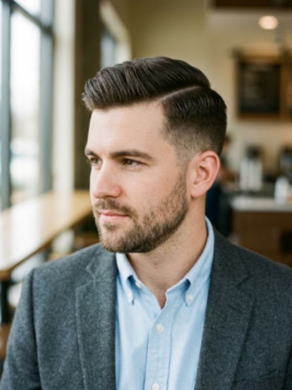 Classic Comb Over with Short Sides