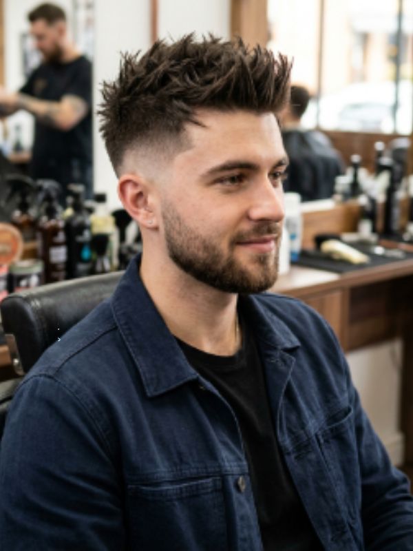 Spiky Textured Top with Low Fade