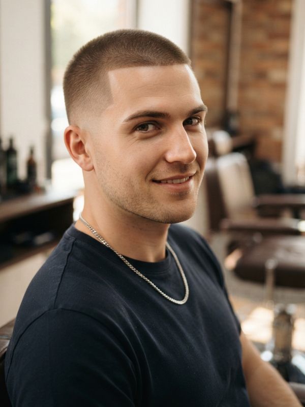 10 Guard Buzz Cut Straight Hair