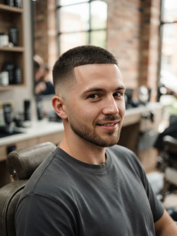 10 Guard Buzz Cut With Mid Fade