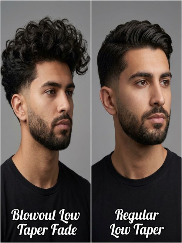 Blowout Low Taper Fade Curly Hair vs Regular Low Taper