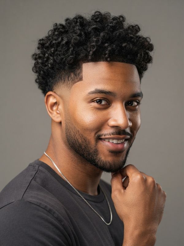 Curly Top Low Taper Fade