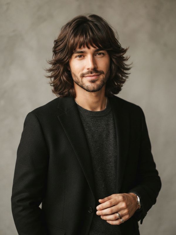 Long Layered Hair with Fringe
