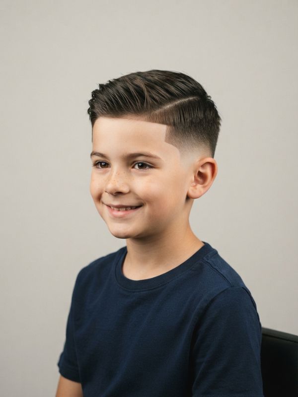 Low Taper Fade Straight Hair Kids