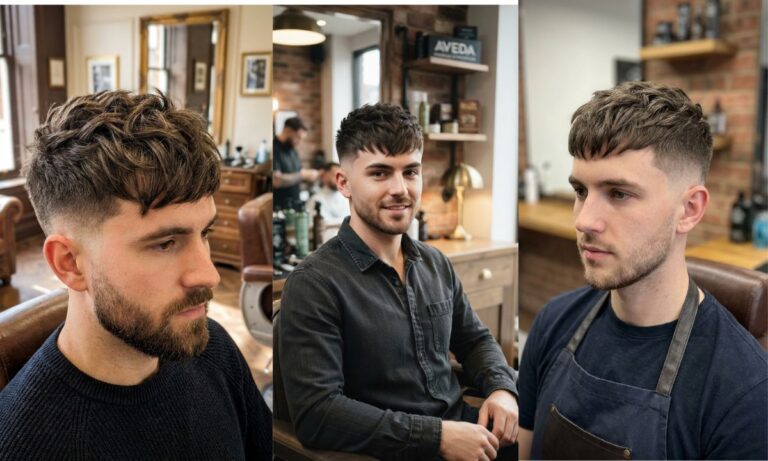 Low Taper Fade Textured Fringe