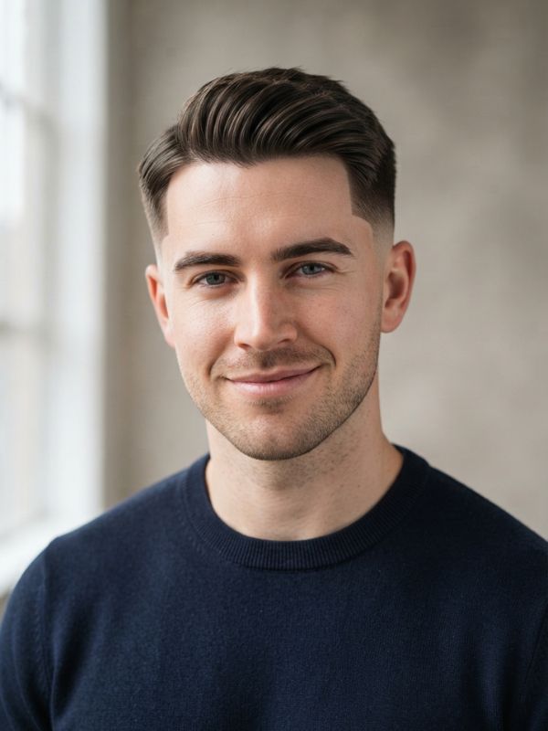 Low Taper Fade White Guy Straight Hair