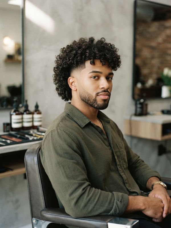Low Taper Mullet Curly Hair