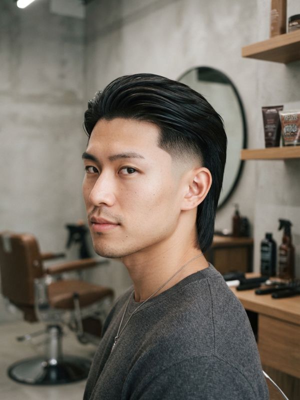 Low Taper Mullet Straight Hair