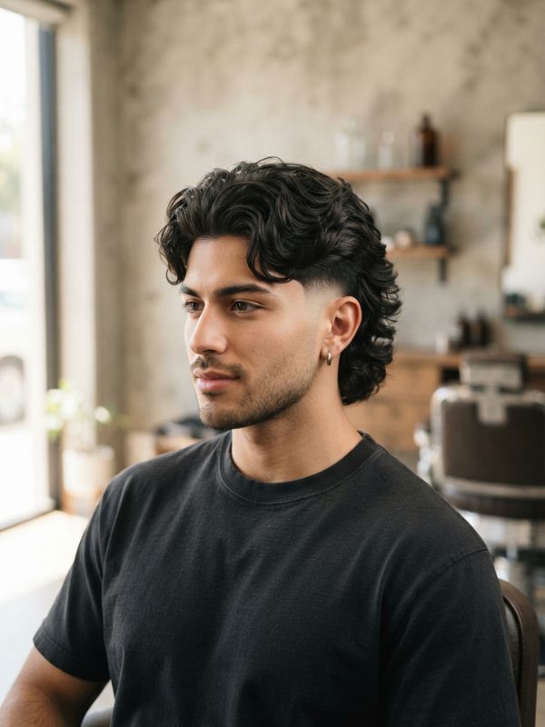 Low Taper Mullet Wavy Hair