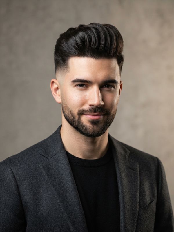 Mid Fade with Pompadour