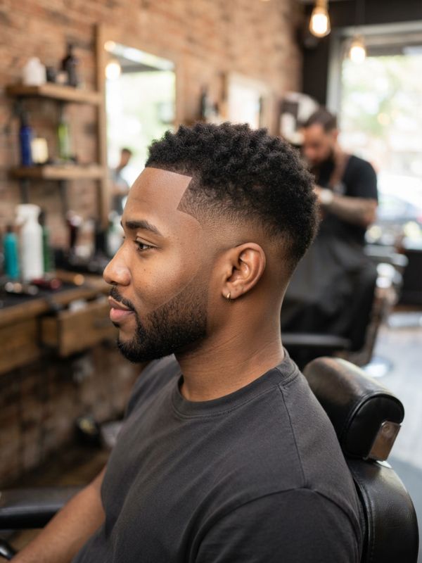 Mid Taper Black Short Hair