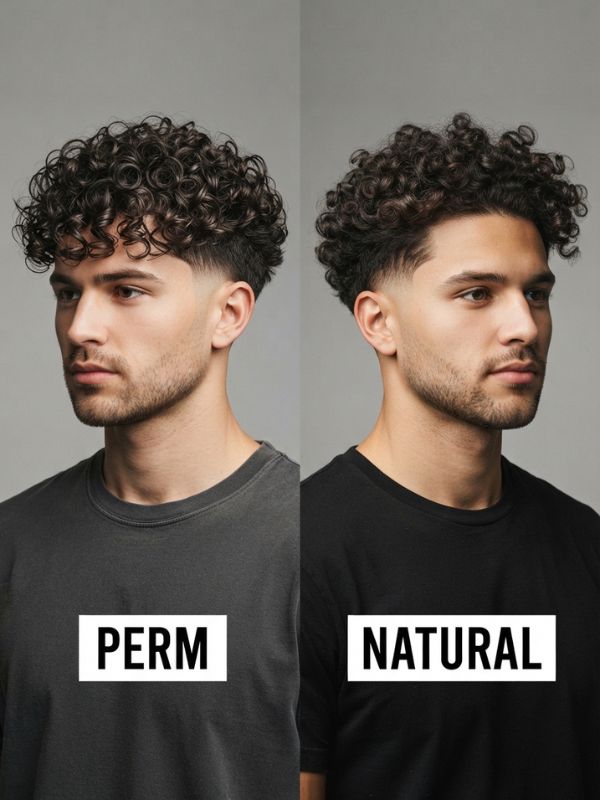Perm Blowout Low Taper Fade Curly Hair vs Natural Curls