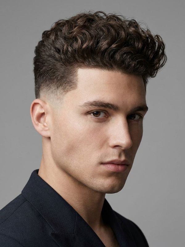 Short Curly Blowout Low Taper Fade Curly Hair