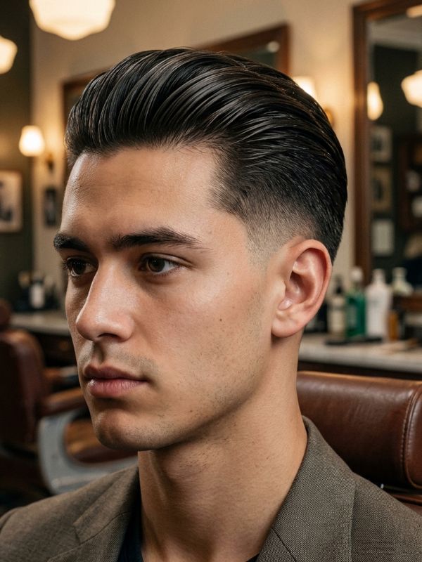 Slicked-Back Low Taper Fade