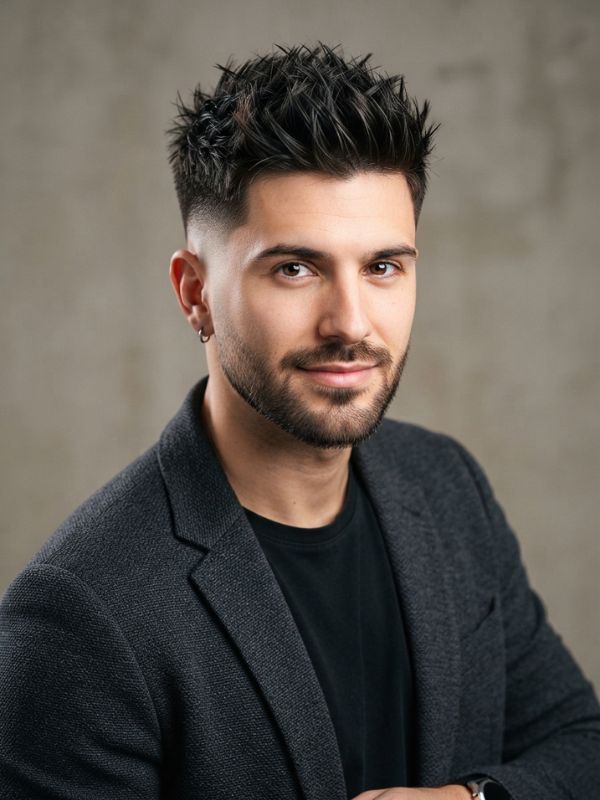 Spiky Hair with Taper Fade