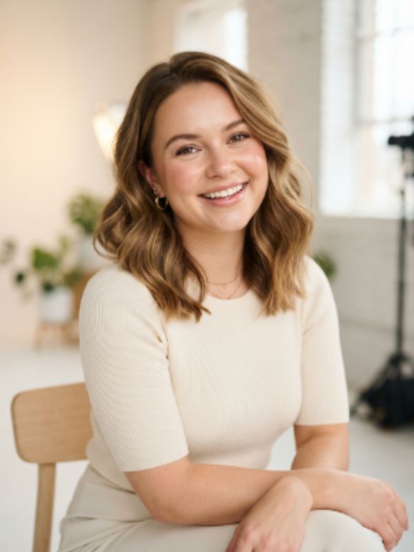Wavy Lob for Round Face and Double Chin