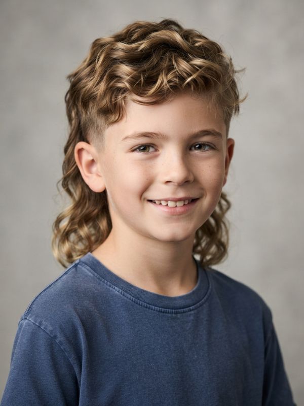 Wavy Surfer Mullet for Boys