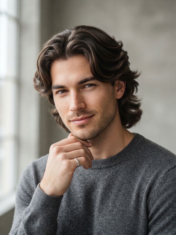 Curved Flow Middle Mullet